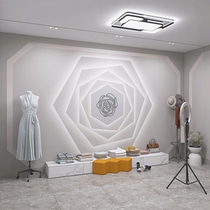 3d立体感直播间背景墙造型装饰壁布网红美容院壁纸小红书定制墙纸