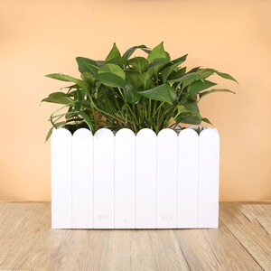 pvc花箱白色种植箱长方形塑料花盆简约阳台室内室外防腐防晒花盆