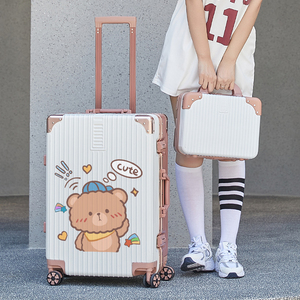 新款行李箱女日系卡通涂鸦小型旅行箱大容量加厚耐用学生拉杆箱男
