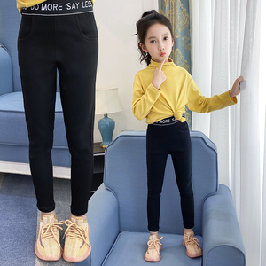 女童魔术裤秋冬季儿童牛仔裤修身弹力外穿小女孩加绒小脚裤子洋气