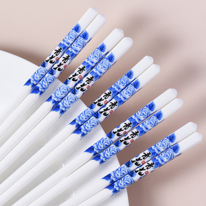 景德镇陶瓷筷子防滑防霉骨瓷高档10双套装家用欧式耐高温餐具公筷