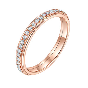 钻姬珠宝宽窄版可选转动时来运转情侣时尚个性ins潮食指新款戒指