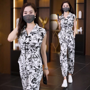 新中式国风女装套装轻奢高级感夏季大码胖mm时尚运动休闲两件套裤