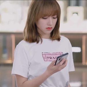 你微笑时很美程潇童谣同款白色纯棉短袖t恤女百搭休闲上衣服潮夏