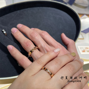chaumet/尚美 liens缘系一生戒指 18k玫瑰金白金镶钻情侣对戒婚戒