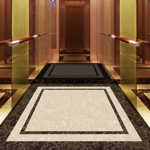 电梯轿厢地板PVC电梯地毯地垫地胶定制logo图案耐磨仿大理石防水