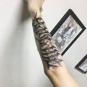 手臂纹身贴男潮防水持久花臂仿真网红暗黑系半臂花体「一份2张」