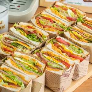 三明治包装纸食品级加厚商用饭团汉堡袋子一次性封口贴可切可微波