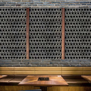 仿真瓦片墙纸复古怀旧中式餐厅老火锅店工业风墙面装饰青砖墙壁纸