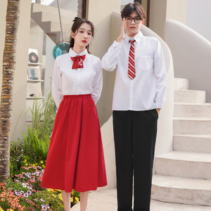 红色合唱团比赛服装初高中学生毕业班服女诗歌朗诵五一四合唱演出