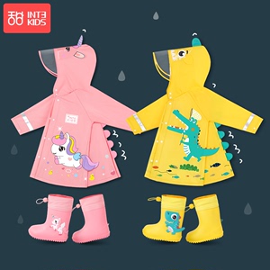 儿童雨衣男童女2024新款小孩雨鞋套装可爱全身防水幼儿园宝宝雨披