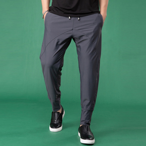 夏季冰丝运动束脚裤男士宽松加肥加大码小脚哈伦裤男潮牌休闲裤子