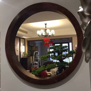 新中式圆形墙洞实木线条包边窗套窗户框隔断装饰吊顶原木屏风封边