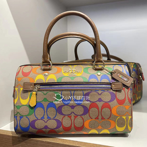 000人付款淘宝直邮专柜正品coach蔻驰迷彩印花彩虹马车帆布42号托特包