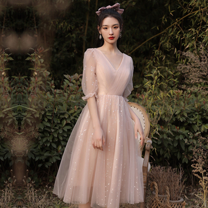毕业典礼礼服仙女晚礼服学生成人礼十八岁女高中生裙子公主裙长裙