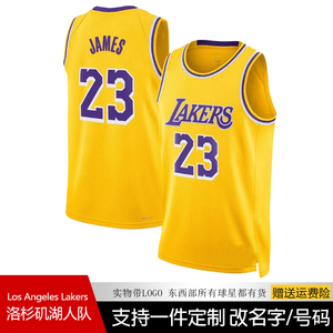 洛杉矶湖人队詹姆斯球衣 戴维斯里夫斯城市版球衣 篮球服定制