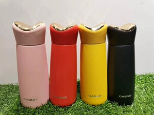 casno水杯 卡西诺 可可保温杯 创意牛角盖子不锈钢学生