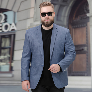 春秋装大码男士休闲西装特大号单西外套胖子时尚肥佬加肥加大西服