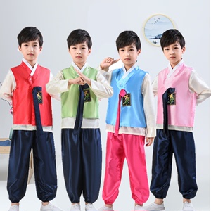 新款男童朝鲜族演出服男款韩服幼儿民族服装中小学生运动会舞蹈服