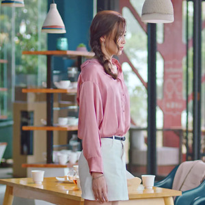 好想和你在一起路清舞周开开同款粉色衬衫时尚百搭女休闲私人定制