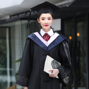 学位学士服毕业礼服大学生男女学院风工科本科文科硕士博士导师袍