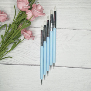 双头硅胶压痕笔/纸蕾丝粘土细节雕刻/彩铅压擦器描图笔/美甲画花