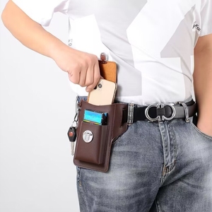 手机包男腰包男士工地干活手机皮套可放烟盒挂钥匙穿皮带专用钱包
