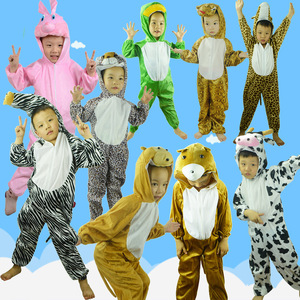 万圣节儿童服表演服饰服游戏服装老虎兔子熊豹子奶牛演出卡通动物