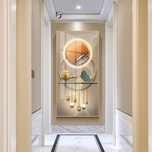 轻奢玄关装饰画寓意好大气玄幻背景墙走廊挂画过道防水壁画晶瓷画