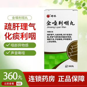 碑林 金嗓利咽丸 360丸*1瓶疏肝理气化痰利咽声音嘶哑咽喉异物感咽部