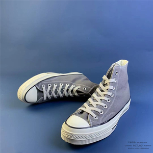 star/匡威 石灰色夏季高帮复古帆布鞋1970s男女经典百搭系带板鞋