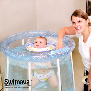 Swimava 婴儿游泳池桶家用儿童充气加厚宝宝透明室内一岁0-12个月