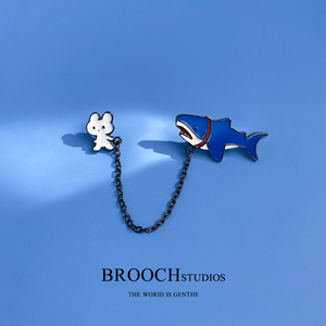 BROOCH罗一舟十周同款个性鲨鱼胸针可爱日系别针男女徽章包包装饰