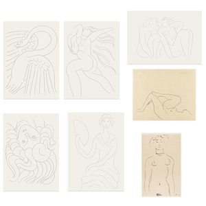 liveart马蒂斯Henri Matisse简约线条少女裸体系列原版装饰画