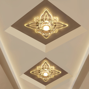 筒灯led天花灯嵌入式客厅水晶过道灯走廊造型孔灯七彩入户玄关灯