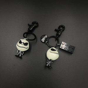 LV&GEDETE 骷髅头汽车钥匙扣挂件夜光韩国钥匙链圣诞夜杰克包挂饰