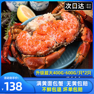 面包蟹即食熟冻进口面包蟹母2只深海海鲜大螃蟹面包蟹超大