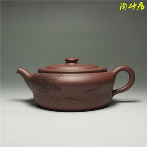 陶砂居宜兴纯手工紫砂壶几堂 范列夫人王丽君铁砂泥入莲壶280cc
