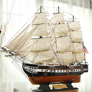 1米5成品高档美国宪法号战列舰帆船组装模型摆件大型酒店大堂摆设