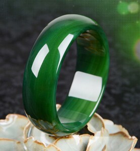 老凤祥和纯天然绿玛瑙手镯女歀饰品加宽加厚玉手镯玛瑙手镯玉髓手