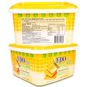 EDO Pack饼干柠檬芝士榴莲夹心饼干600g礼盒送礼网红零食小吃散装