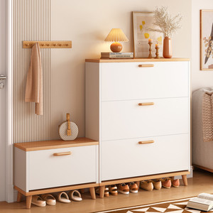 翻斗鞋柜坐凳一体家用门口超薄玄关柜进门靠墙窄鞋架带换鞋凳可坐