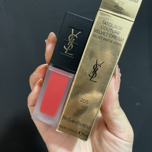 19年产临期特价~圣罗兰ysl 杨树林黑盖方管丝绒唇釉205色号