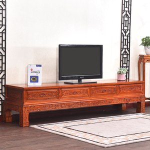 新中式实木仿古电视柜茶几组合客厅卧室仿榆木家具小户型置物地柜