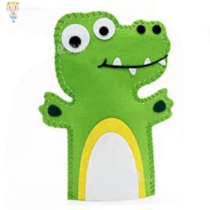 动物手偶自制不织布缝制手工课粘贴圣诞节鲨鱼diy制作活动eva手套