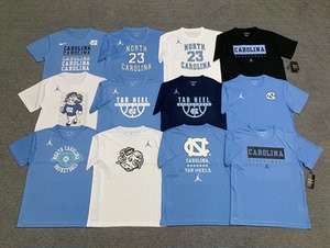 ncaa北卡大学运动速干短袖篮球t恤训练服热身投篮健身跑步出场服
