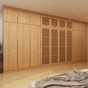 全屋定制北欧实木衣柜原木日式白蜡木樱桃木家具工厂定做整体卧室