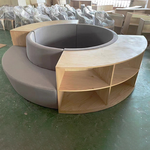 大型图书馆弧形圆形组合书柜沙发幼儿园早教中心异形多功能书架