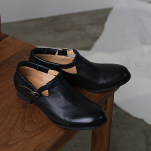 远家阿根廷进口植鞣牛皮马丁裸靴圆头丁字鞋复古皮鞋秋 h-168限量