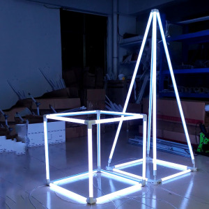 led彩色创意造型拼接灯管商场酒吧展会定制方形霓虹变色长条圆管